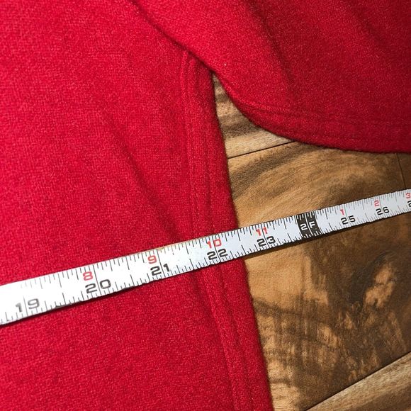 Vintage Woolrich Wool Button Shirt Red Collar Size Medium - Picture 9 of 10